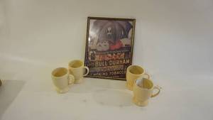 lot 368 image: Black American Bull Durham Smoking Tobacco Advertisement Standard For Three Generations Framed 11x 14 -GP Hospitality Collection Coffee Cups
