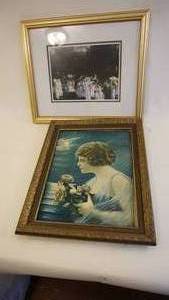 lot 389 image: 15x19 1930s Glamour Girl -15x18 Oil on Canvas