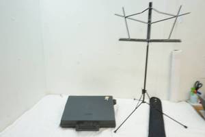 music stand , typewriter
