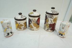 canisters and spice shakers