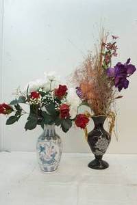 floral arrangements in vases