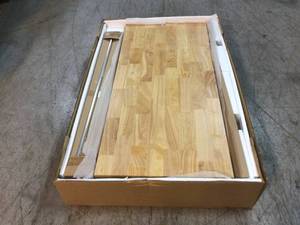lot 1 image: 52 in. Adjustable Height Work Table with 2-Drawers in White by Husky Customer Returns See Pictures
