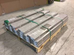 lot 10 image: Lot of 22 Boxes of Centennial Weathered Oyster 6 in. x 48 in. Glue Down Luxury Vinyl Plank Flooring (36 sq. ft.  case) by A&A Surfaces Customer Retuens See Pictures