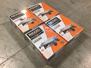 lot 19 image: Lot of 4 Assorted Boxes of 6.5 Amp Corded 7 in. Table Top Wet Tile Saw by RIDGID Customer Returns See Pictures