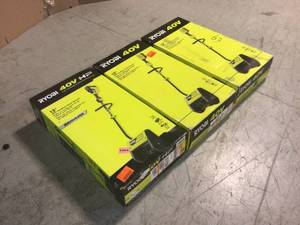 lot 25 image: Lot of 3 Assorted Ryobi 12 in. Cordless snow shovel customer Returns See Pictuers