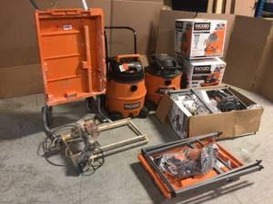 lot 30 image: Lot of Mixed Assorted Ridgid Power Tools Various Models and Conditions See Pictures