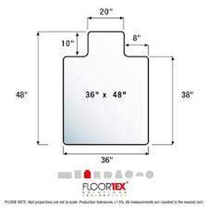 Advantagemat Vinyl Lipped Chair Mat for Carpets up to 14 in. - 36 in. x 48 in.