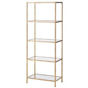 Home Decorators Collection 62.25 in. Gold Leaf Metal 4-shelf Accent Bookcase with Open Back