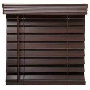 Home Decorators Collection Espresso Cordless Room Darkening 2.5 in. Premium Faux Wood Blind for Window - 27 in. W x 64 in. L