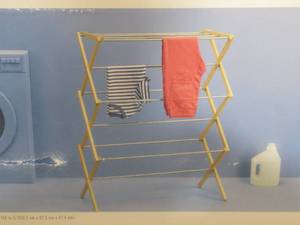 Room Essentials Dry Rack - Stainless Steel and Wood - over 32 ft of drying space