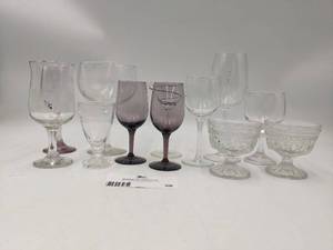Assortment of 12 Crystal Wine Glasses