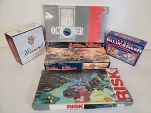 This Awesome Game Collection-The Hunt For Red October  Risk  Beyond Balderdash  Winered  Axis and Allies