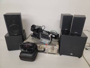Vintage Video Camera With Case - Bookshelf Speakers - VR Headset Homido V2 for iPhone and Android - 2 Subwoofers