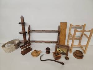Wooden Shelving and Hanging, Napkin Holder Decor