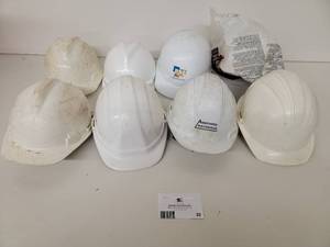 8 White Safety Helmets (Used & New)