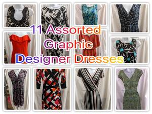 11 Assorted Graphic Designer DressesGreat for Resellers