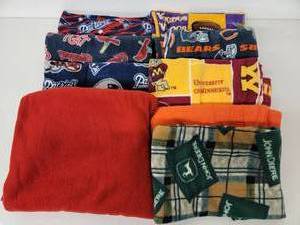 9 Assorted Fleece Fabric Yards - Sports Teams - John Deere