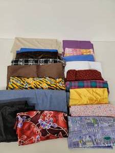 18 Assorted Fabric Yards & Pieces Cotton & Blend