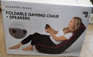 lot 90 image: Sharper Image Foldable Gaming Chair with Onboard Speakers - N