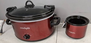 lot 80 image: Crockpot 6-qt. Cook & Carry Manual Slow Cooker with Little Dipper Warmer - N