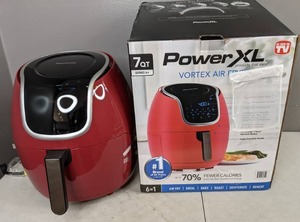 lot 35 image: Power XL 7 qt. Vortex Air Fryer in Red - N