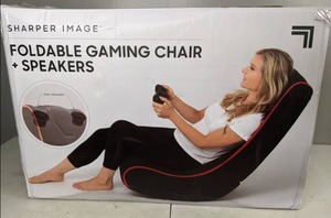 lot 40 image: Sharper Image Foldable Gaming Chair with Onboard Speakers - N