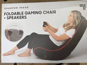 lot 39 image: Sharper Image Foldable Gaming Chair with Onboard Speakers - N