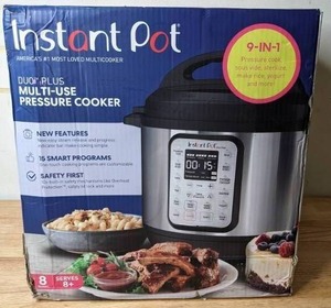 lot 52 image: Instant Pot DUO Plus 8 Qt 9-in-1 Multi Use Programmable Pressure Cooker, Slow Cooker, Rice Cooker, Yogurt Maker, Egg Cooker, Saut, Steamer, Warmer, and Sterilizer - N
