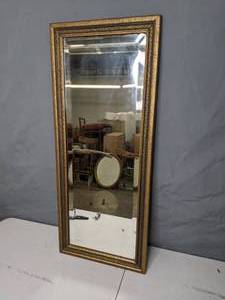lot 86 image: Gold 31 Rectangular Accent Wall Mirror - X