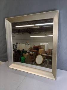 lot 88 image: Medium Square Silver Modern Mirror (32 in. H x 32 in. W) - N