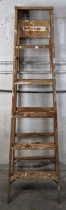 lot 140 image: Werner Wooden A-Frame 6 Ft. Ladder - X