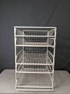 lot 102 image: White 5-Tier Metal Shelving Unit - X