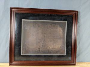 lot 178 image: Framed Decorative Map of the World - X