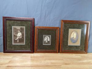 lot 182 image: Collection of 3 Antique Framed Photographs - X