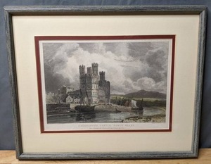 lot 184 image: Caernarvon Castle, North Whales, by Thomas Girtin Framed - X