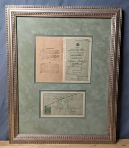 lot 152 image: Beautifully Framed Antique Foreign Passport - X