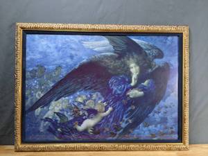 lot 168 image: Framed Art Night with Her Train of Stars by Edward Robert Hughes - X
