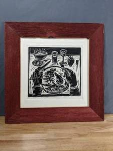 lot 175 image: Framed Art Still Life Eating in Place by Bonnie Koloc Signed & Dated - X