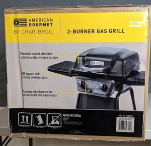 lot 162 image: NEW Char-Broil American Gourmet 2-Burner Classic Gas Grill Model # 465636021 - N