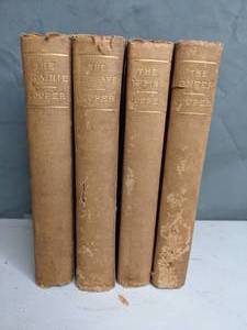 lot 208 image: Antique Books by James Fenimore Cooper The Pioneers, The Prairie, The Deerslayer, and The Pathfinder - X