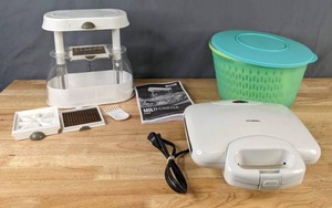 lot 271 image: Kitchen Tools Weston Multi-Chopper, Tupperware Salad Spinner, ChefMate Sandwich Maker - X