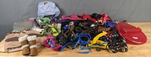 lot 263 image: Pet-a-Palooza Pile All the Pet Goodies Leashes, Collars, Clothes, Booties, Toys and More  - X