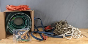 lot 256 image: Hose, Extension Cord, Jumper Cables, Bungee Cords and More - X