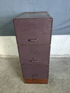 lot 301 image: Vintage File Cabinet and Shelves - N