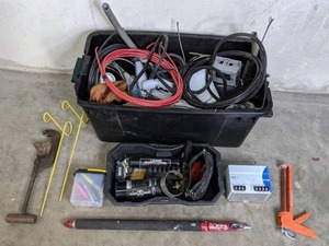 lot 230 image: Misc. Garage Items Pipe Cutter, Eaton PSG480E Power Supply, CO2 Tanks, and More - N