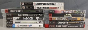 lot 235 image: Collection of PS3 & PSP Games Call of Duty, Fifa, Fall Out, Fight Night Round 3, MVP Baseball, and More - Z