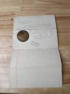 lot 311 image: Antique Citizenship Letter From 1889 - X