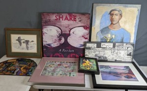 lot 326 image: Art Lot 8 Very Diverse Pieces by Joan Baker, Gene Murray, Richard Titlebaum and More - N