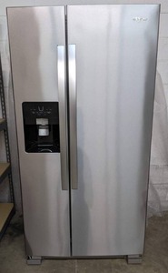 lot 6 image: Whirlpool 21 cu. ft. Side-by-Side Refrigerator Built-In and Standard in Monochromatic Stainless Steel - X