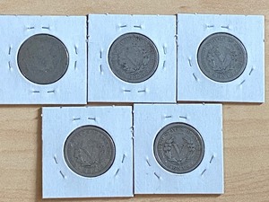 (5) Liberty V-Nickel -- 40% Silver Each